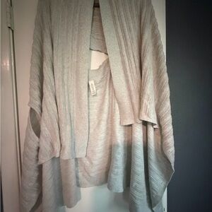 lululemon athletica Light Gray Open-Front Ribbed Poncho Sweater